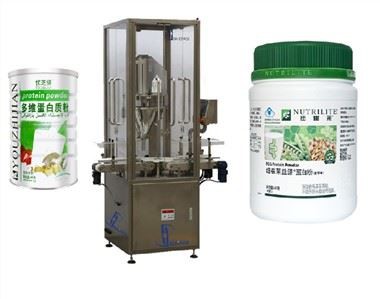Mașină de umplere cu pulbere nutritivă și pudră proteică în sticlă